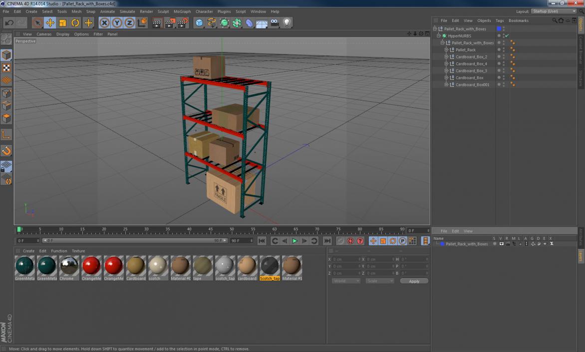 Pallet Rack with Boxes 3D