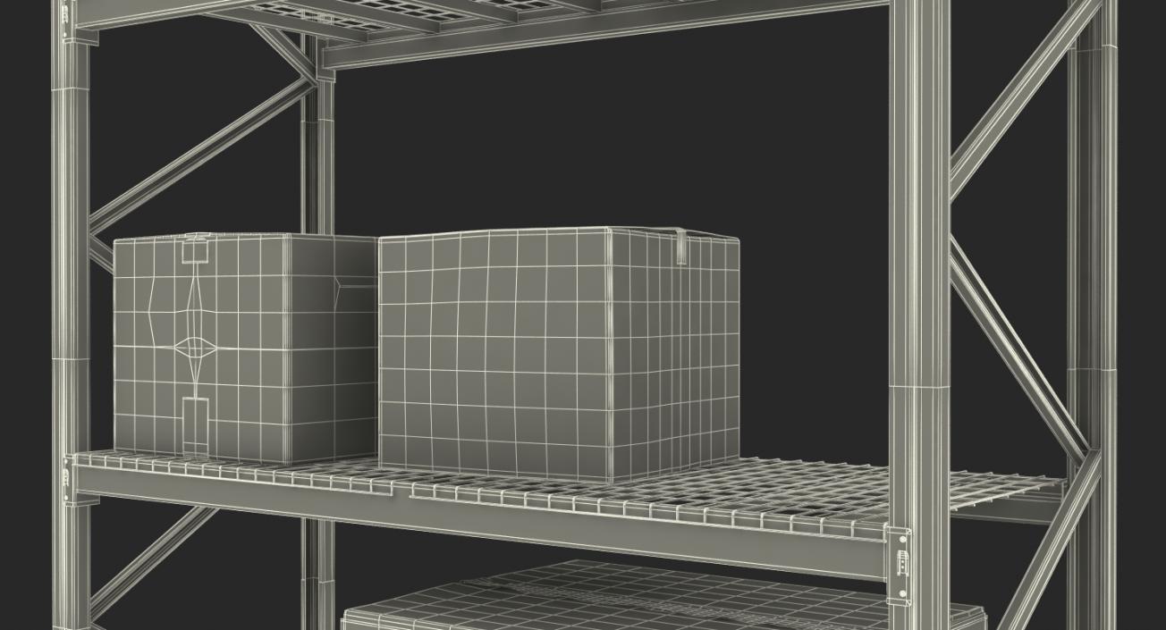 Pallet Rack with Boxes 3D