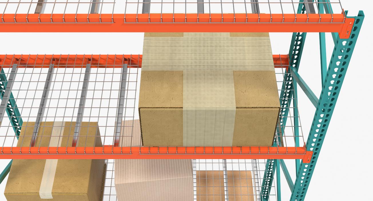 Pallet Rack with Boxes 3D