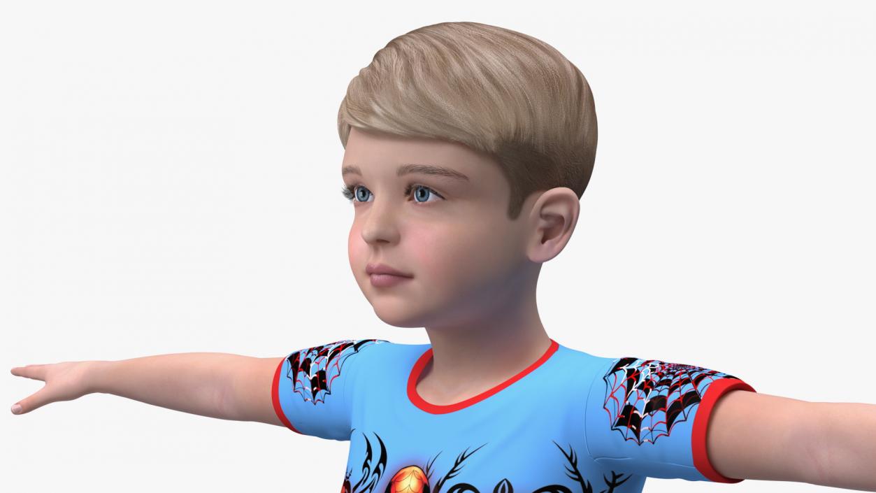 Child Boy Home Style Rigged 3D