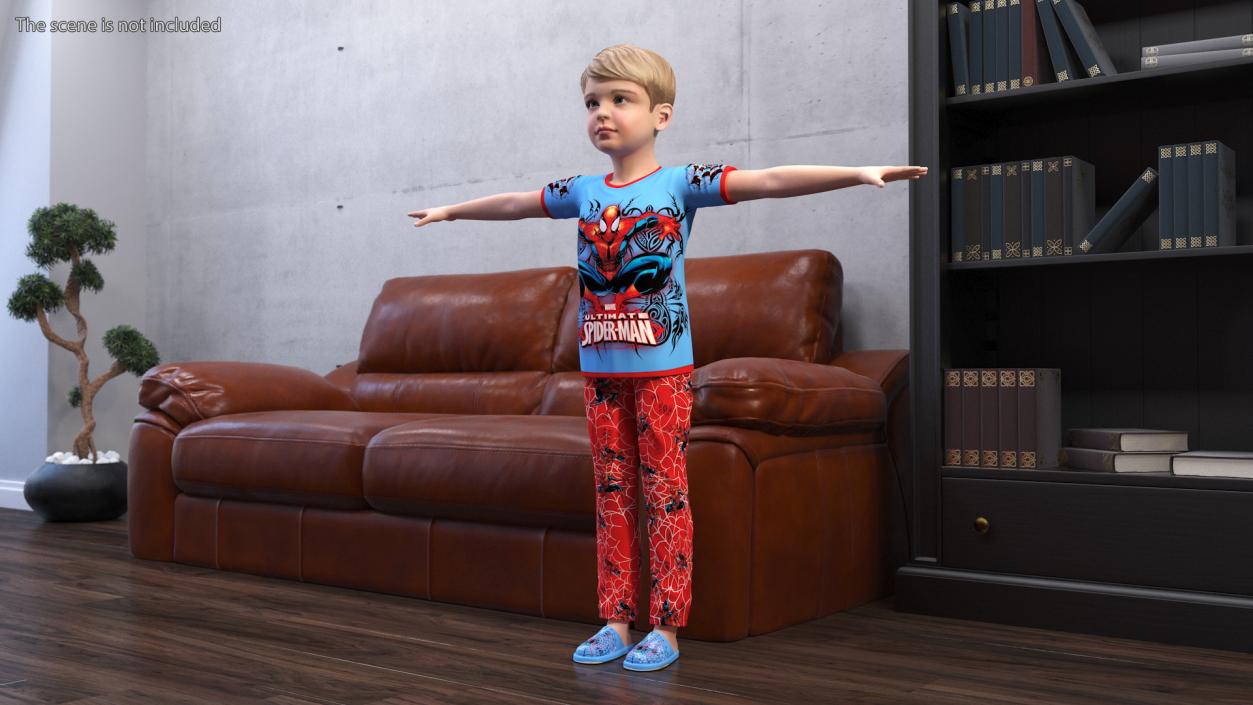 Child Boy Home Style Rigged 3D