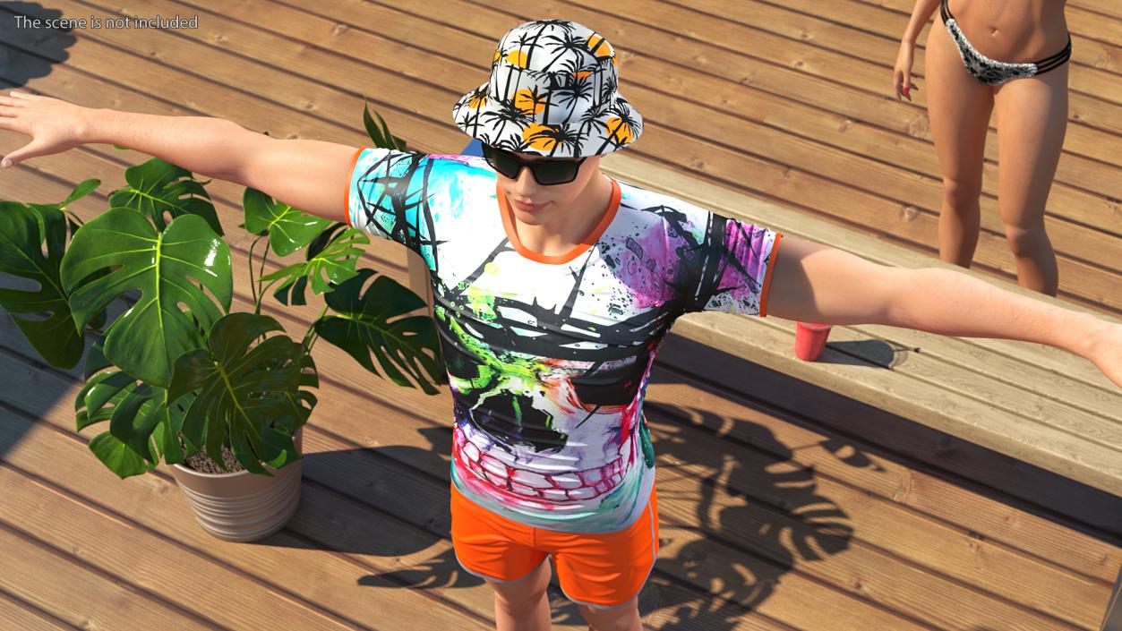 Teen Boy Swimwear T Pose 3D model