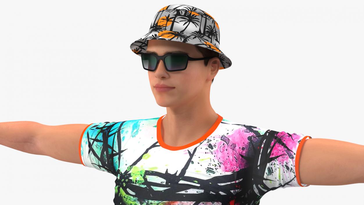 Teen Boy Swimwear T Pose 3D model