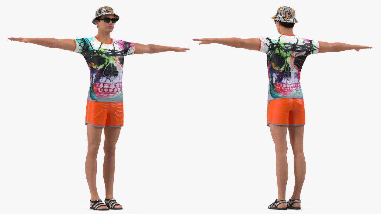 Teen Boy Swimwear T Pose 3D model