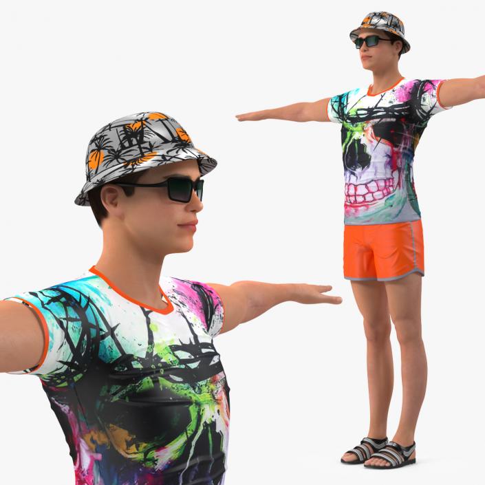 Teen Boy Swimwear T Pose 3D model