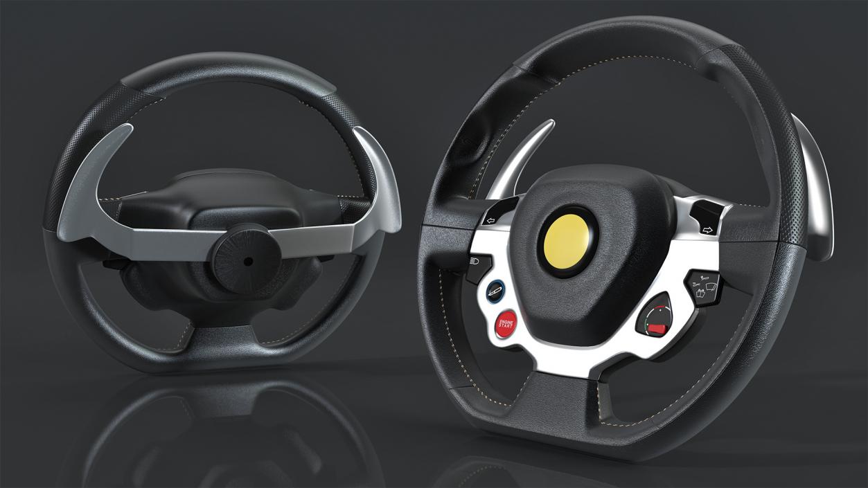 Sport Car Steering Wheel 3D model