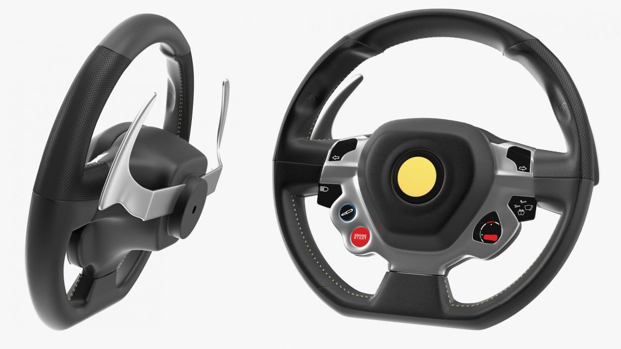 Sport Car Steering Wheel 3D model