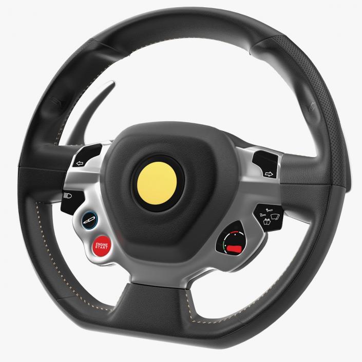 Sport Car Steering Wheel 3D model