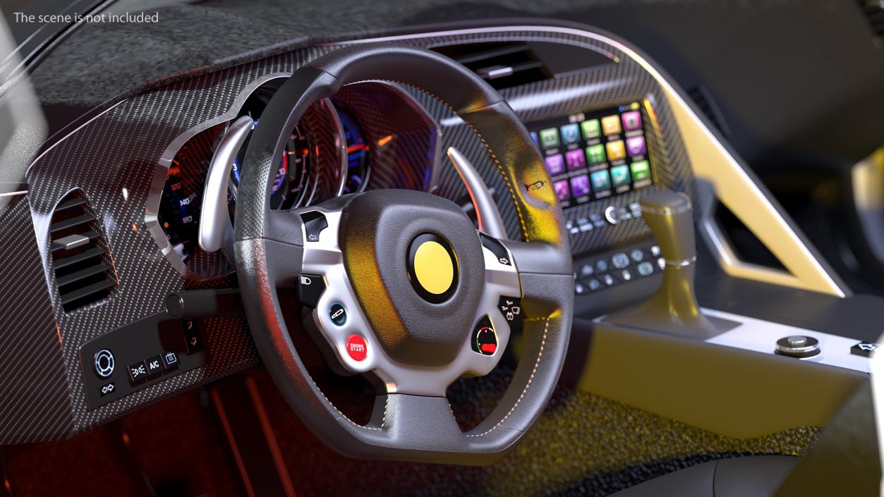 Sport Car Steering Wheel 3D model