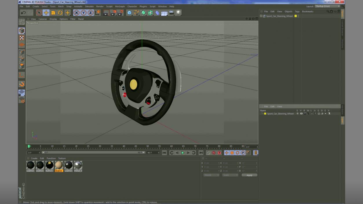 Sport Car Steering Wheel 3D model