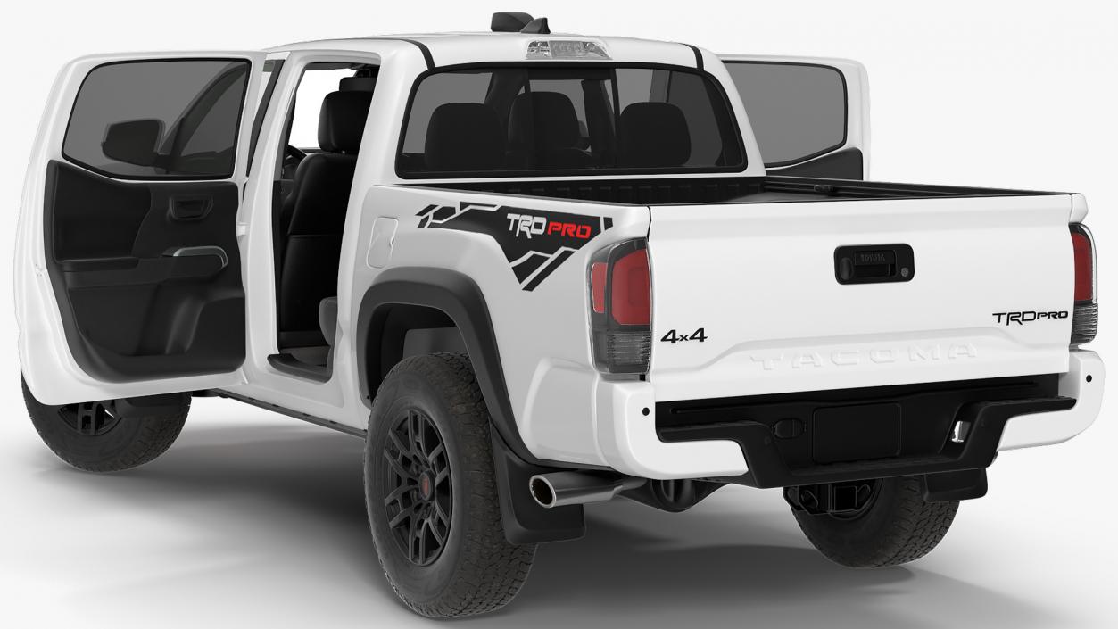 3D model Toyota Tacoma TRD Pro Super White 2021 Rigged