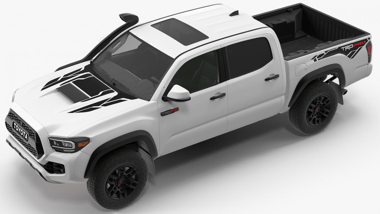 3D model Toyota Tacoma TRD Pro Super White 2021 Rigged