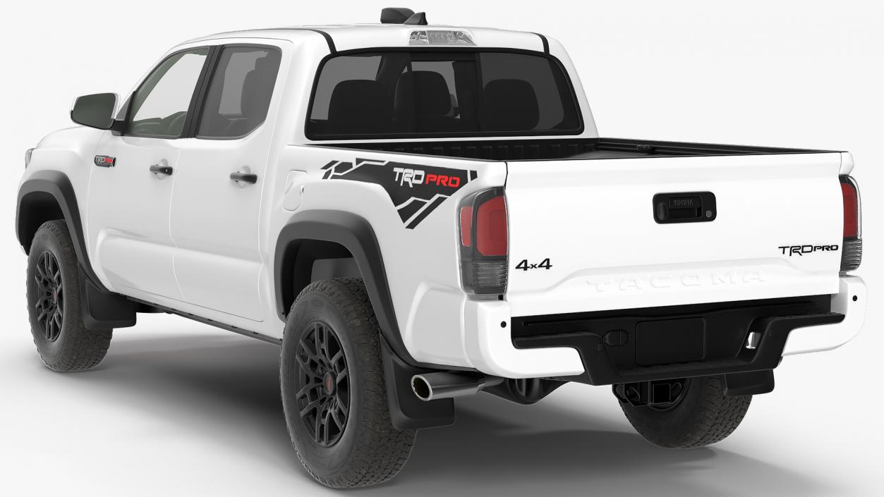 3D model Toyota Tacoma TRD Pro Super White 2021 Rigged