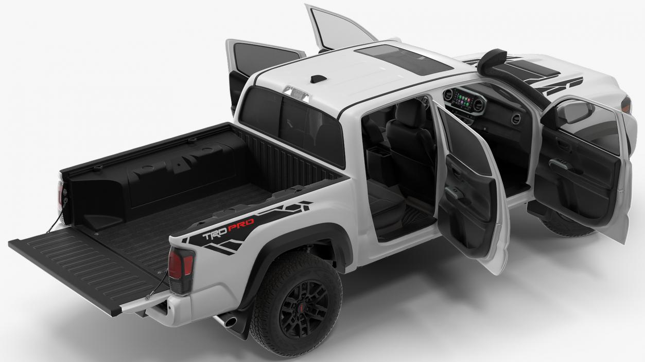 3D model Toyota Tacoma TRD Pro Super White 2021 Rigged