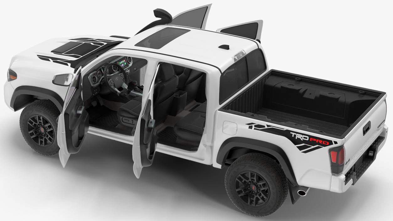 3D model Toyota Tacoma TRD Pro Super White 2021 Rigged