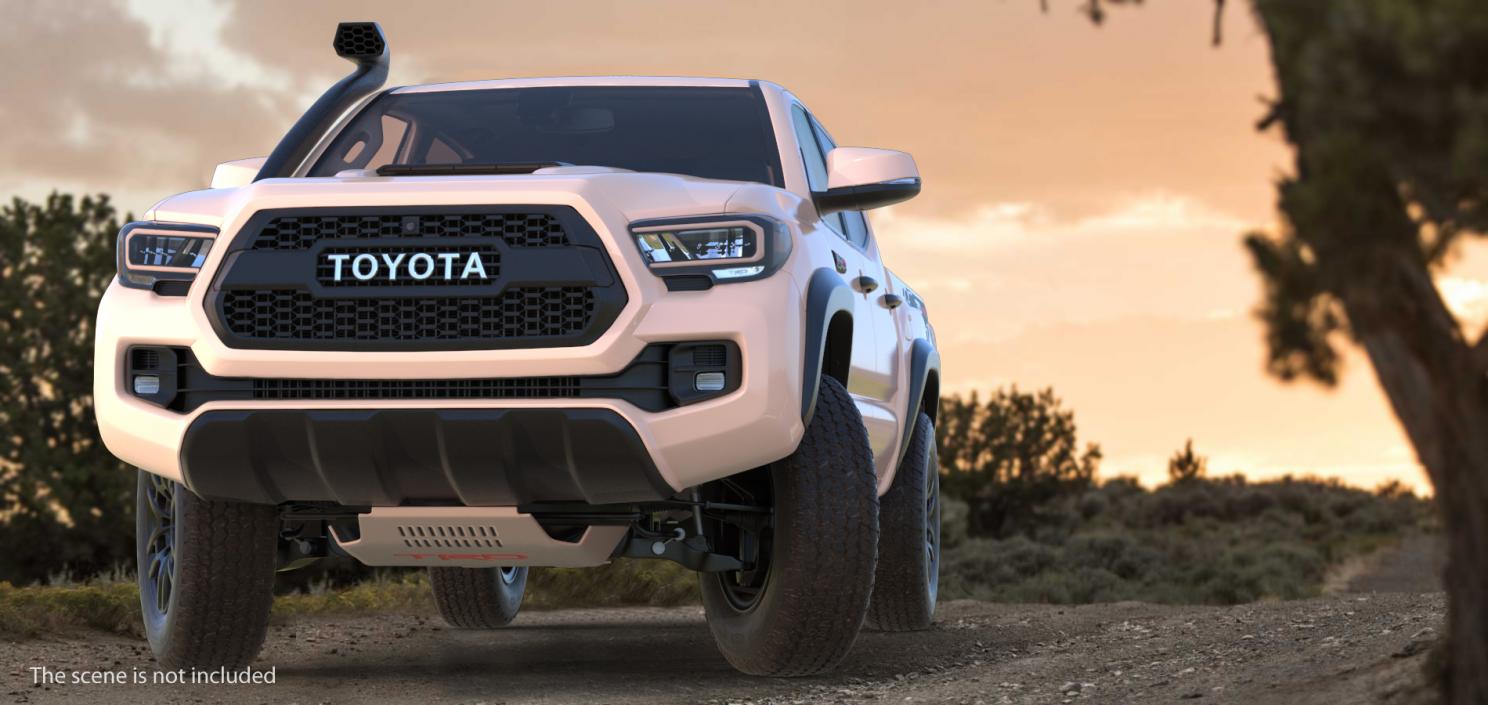 3D model Toyota Tacoma TRD Pro Super White 2021 Rigged