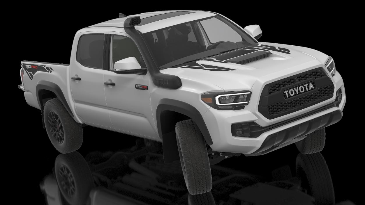 3D model Toyota Tacoma TRD Pro Super White 2021 Rigged