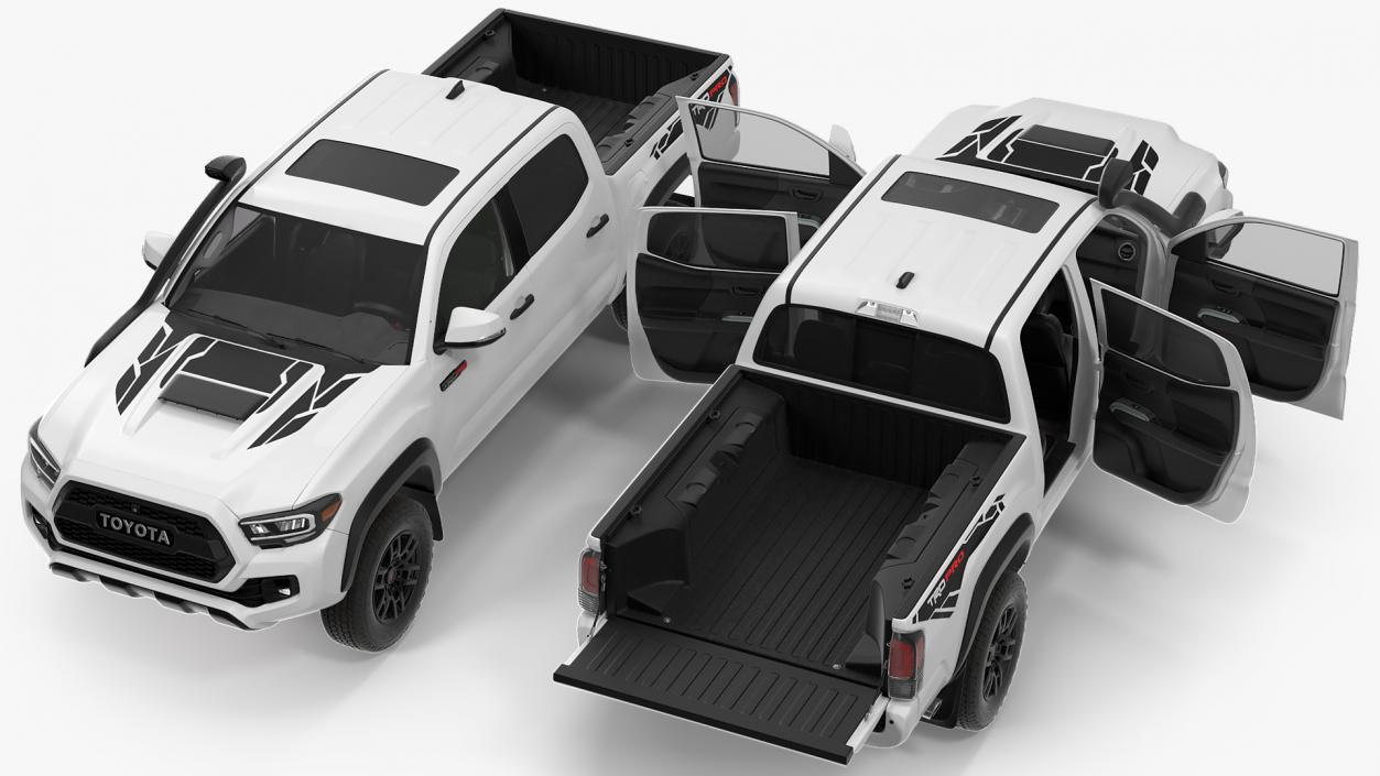 3D model Toyota Tacoma TRD Pro Super White 2021 Rigged