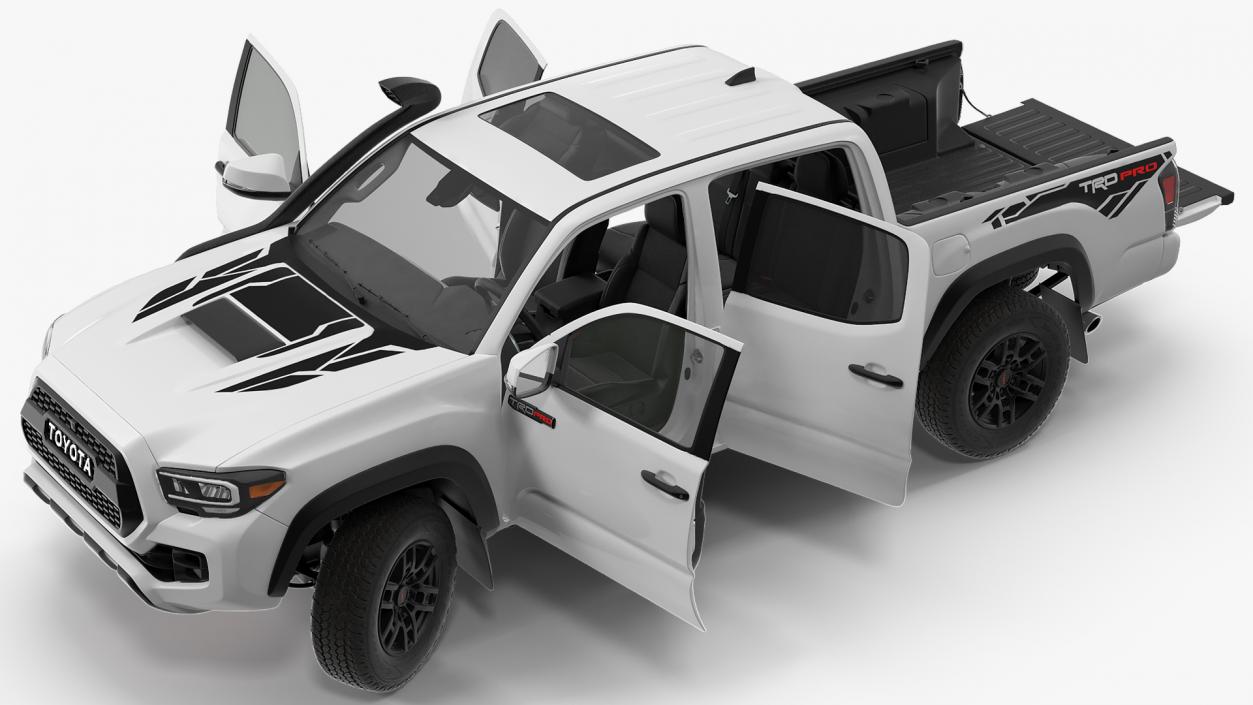 3D model Toyota Tacoma TRD Pro Super White 2021 Rigged