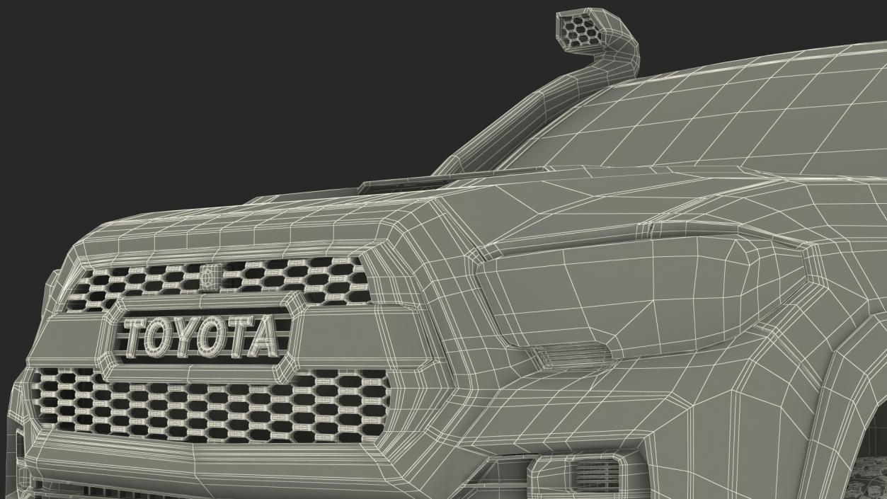 3D model Toyota Tacoma TRD Pro Super White 2021 Rigged