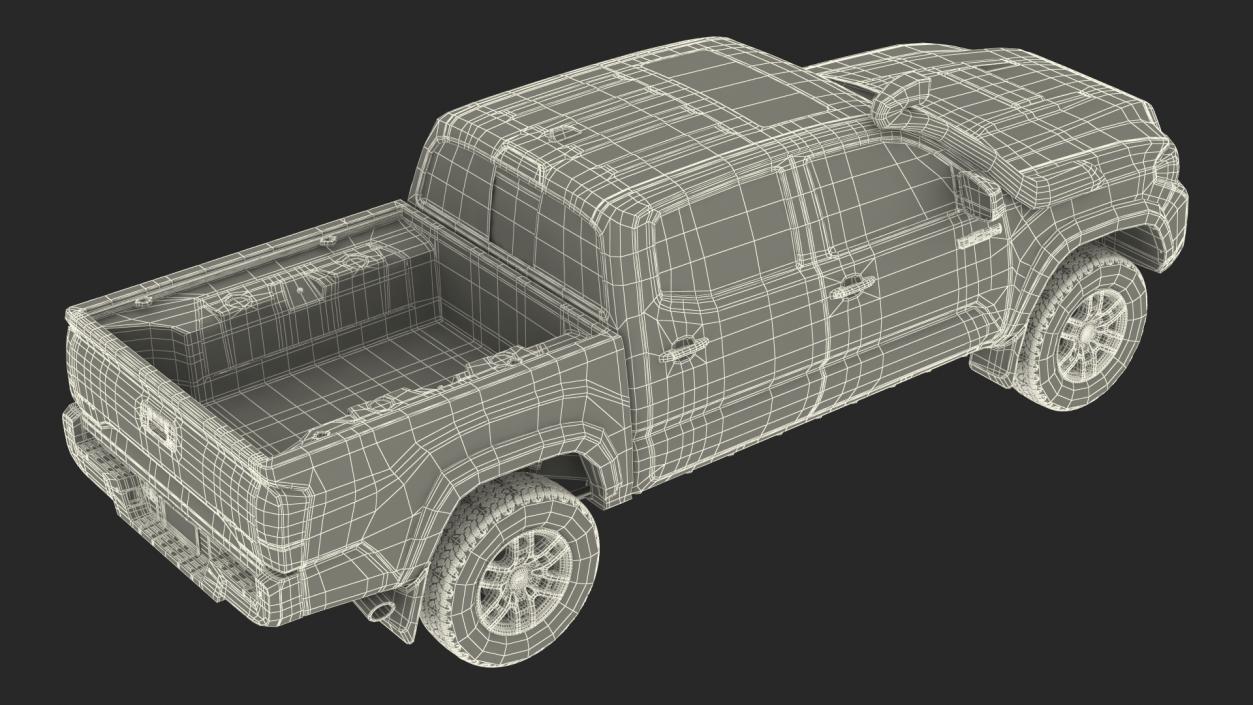 3D model Toyota Tacoma TRD Pro Super White 2021 Rigged