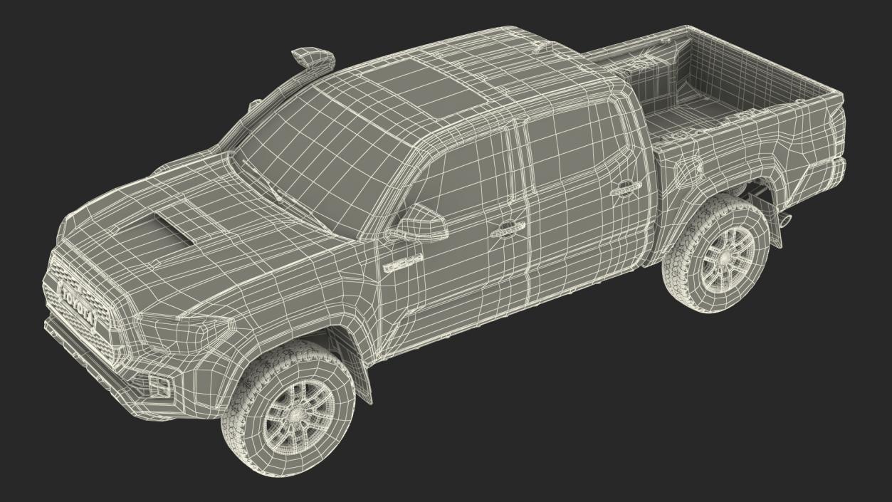 3D model Toyota Tacoma TRD Pro Super White 2021 Rigged