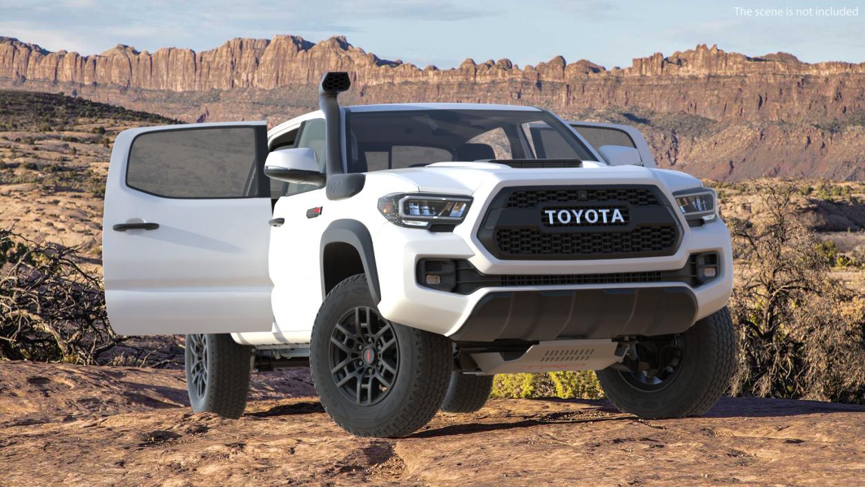 3D model Toyota Tacoma TRD Pro Super White 2021 Rigged