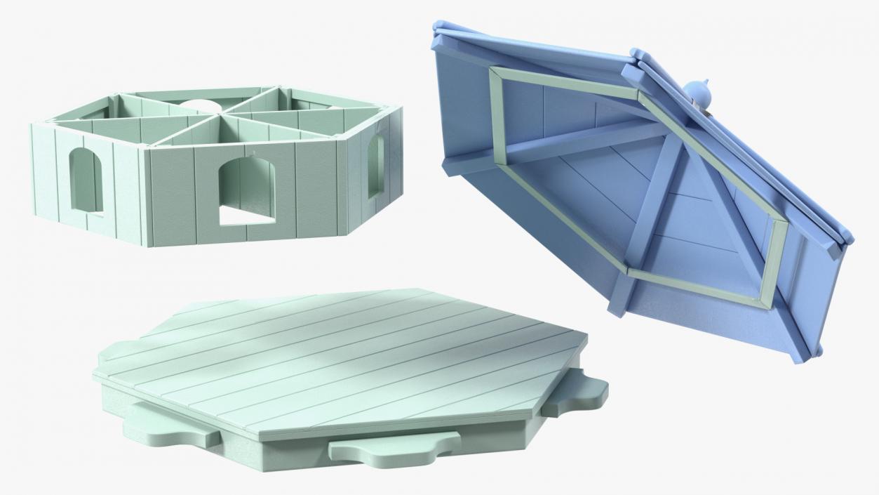 Duck House Floating Hexagonal 3D model