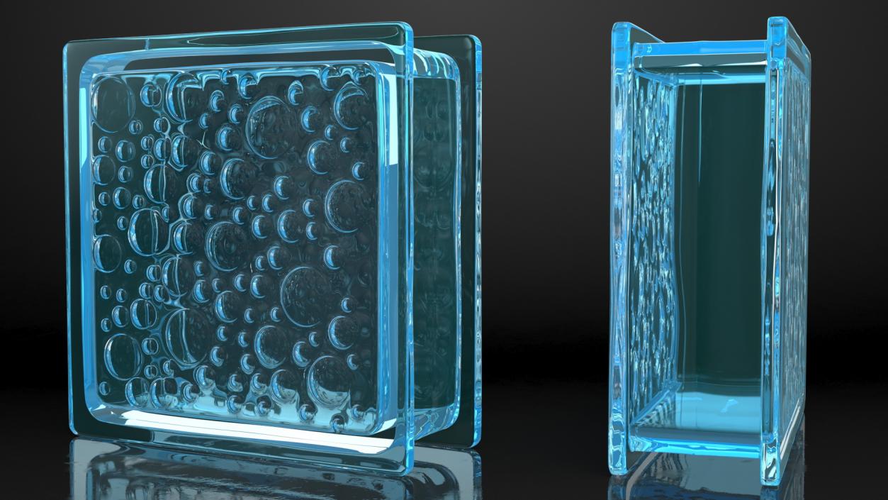 Blue Bubbles Glass Block 3D model