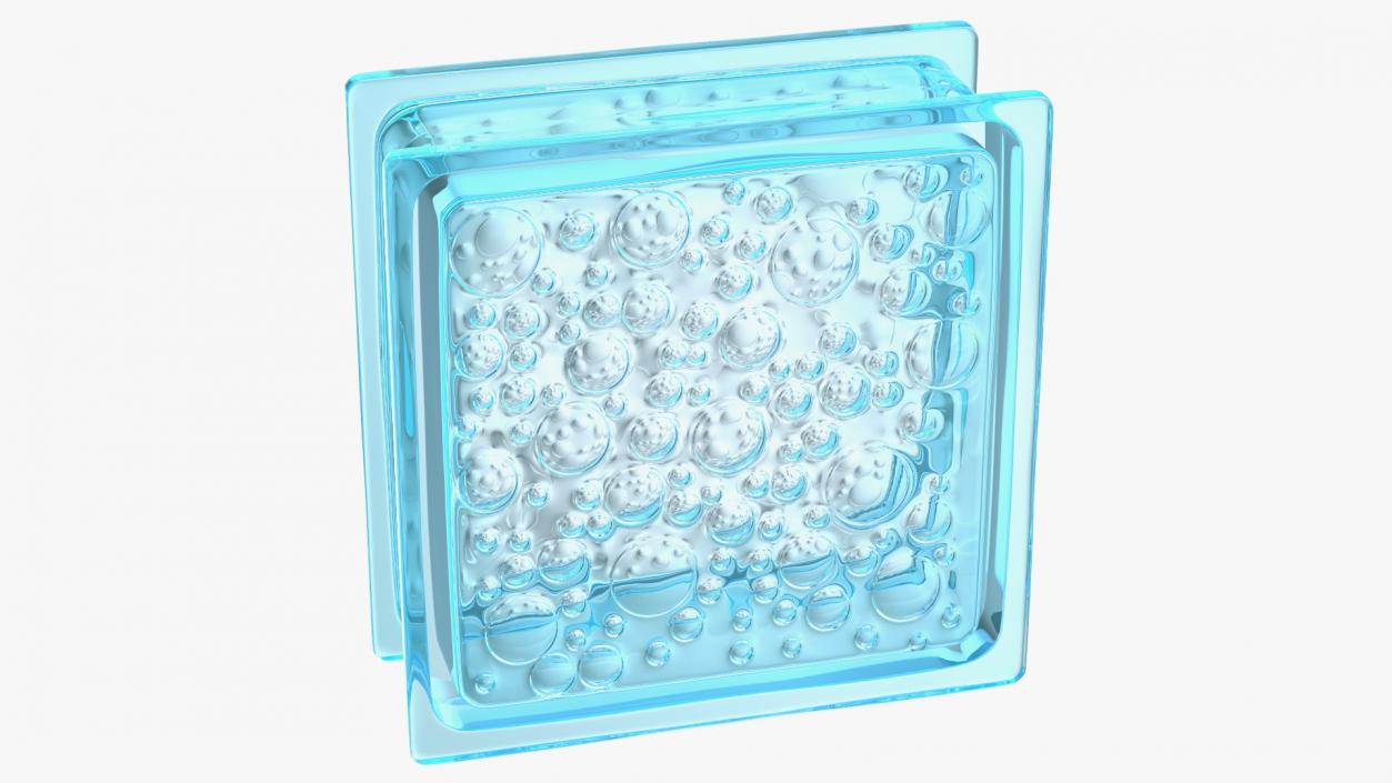 Blue Bubbles Glass Block 3D model