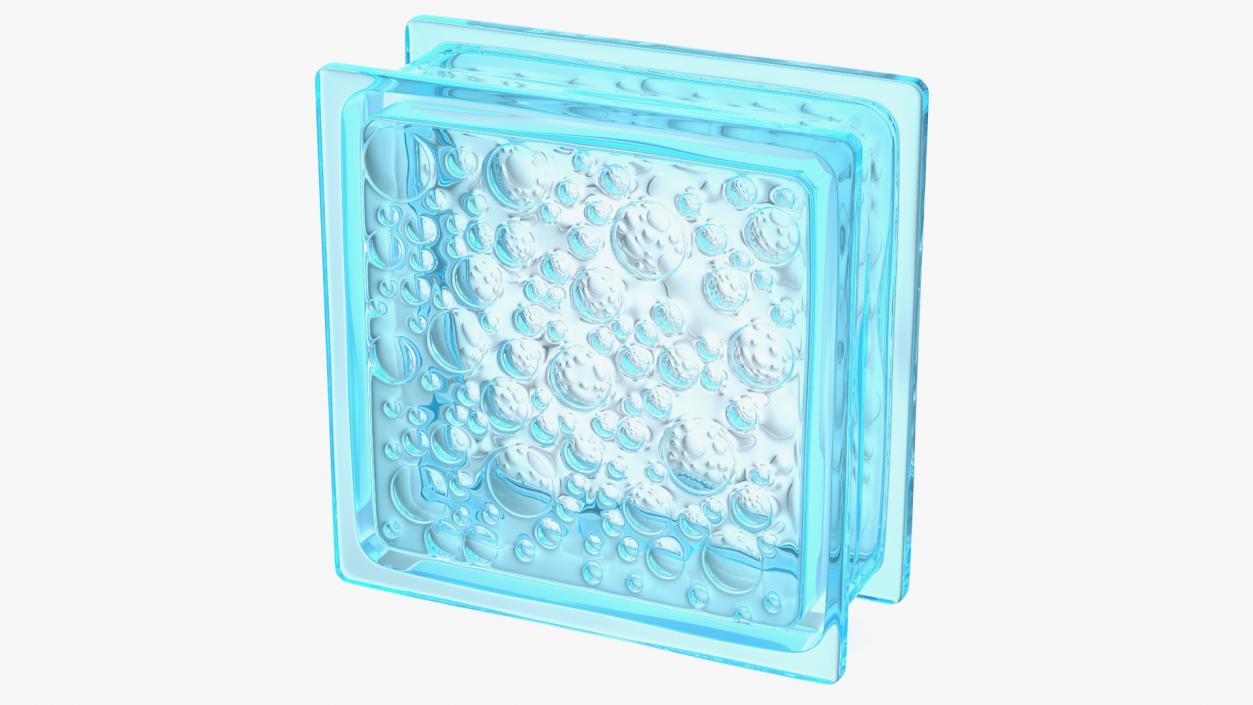 Blue Bubbles Glass Block 3D model