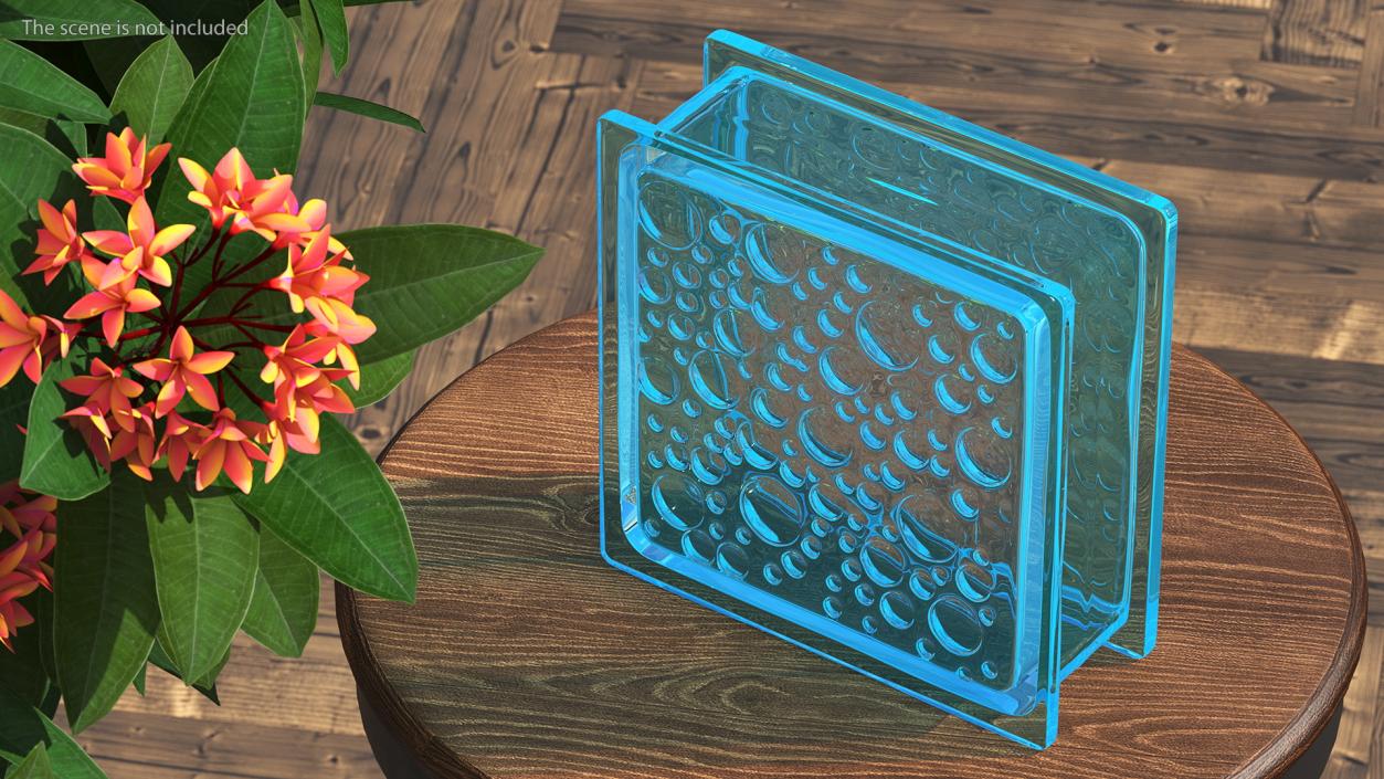 Blue Bubbles Glass Block 3D model