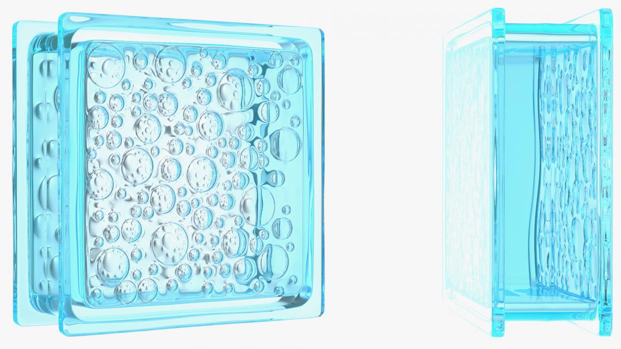 Blue Bubbles Glass Block 3D model