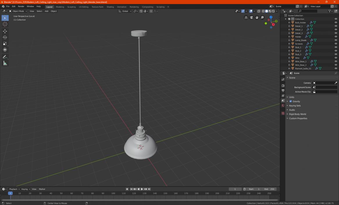 3D model Modern Loft Ceiling Light