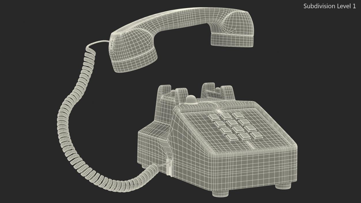 Retro Telephone Off Hook 3D model