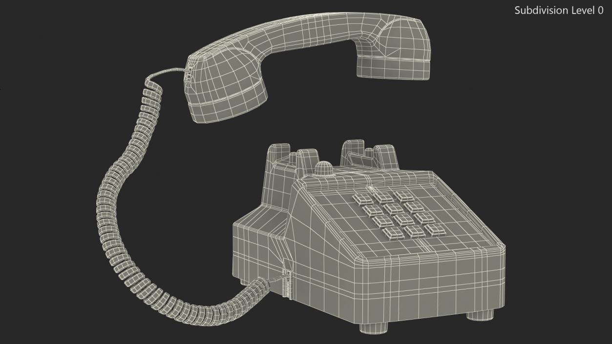 Retro Telephone Off Hook 3D model