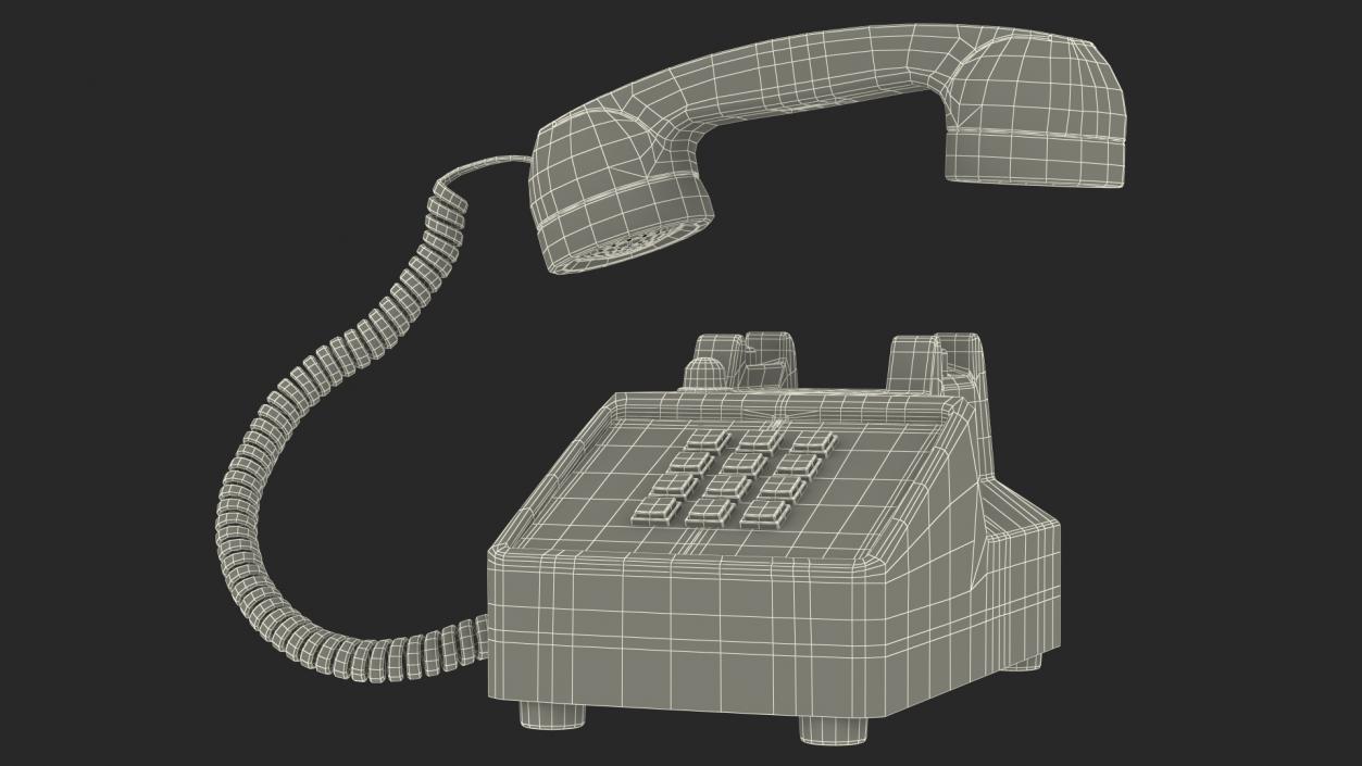 Retro Telephone Off Hook 3D model