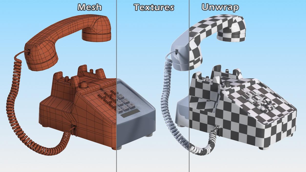 Retro Telephone Off Hook 3D model