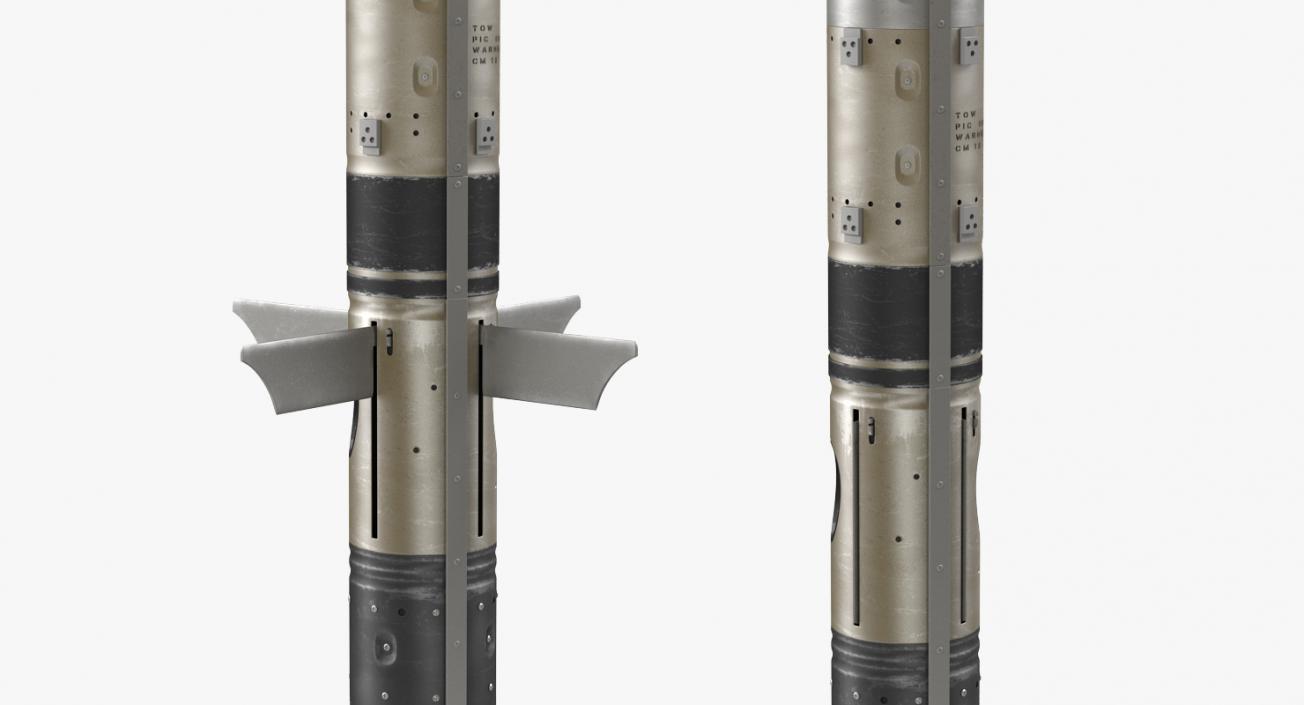 3D BGM 71F TOW Missile Rigged