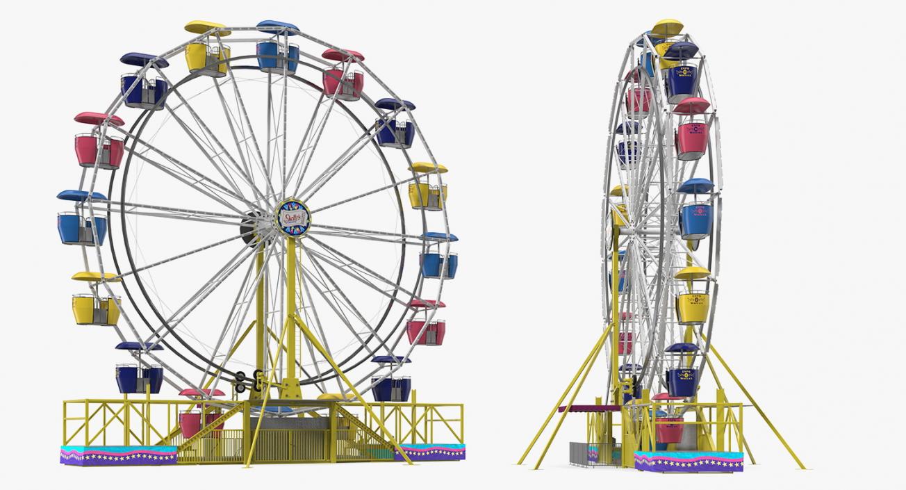 3D model Rigged Amusement Park Rides Collection 2