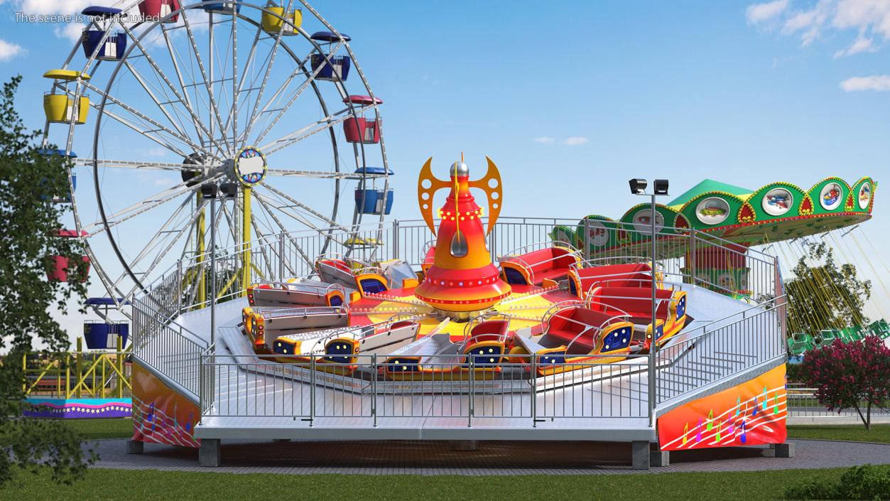 3D model Rigged Amusement Park Rides Collection 2