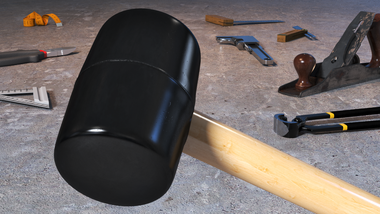 3D model Rubber Mallet Hammer