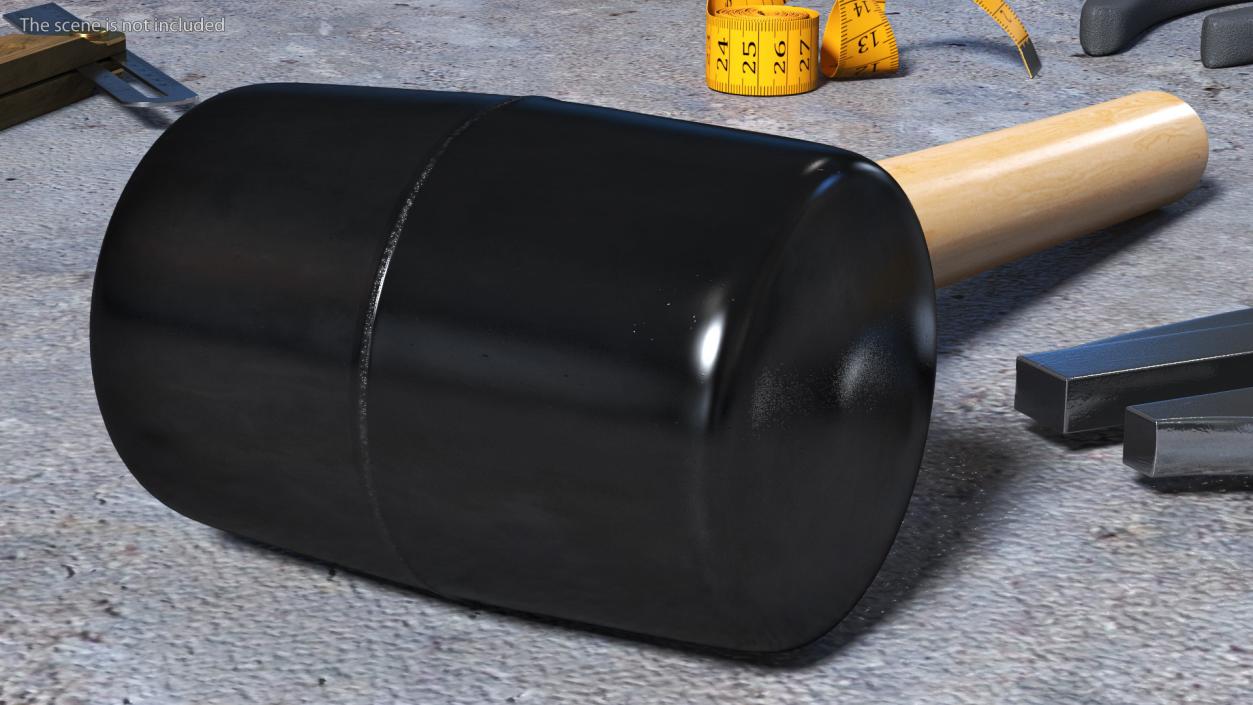 3D model Rubber Mallet Hammer