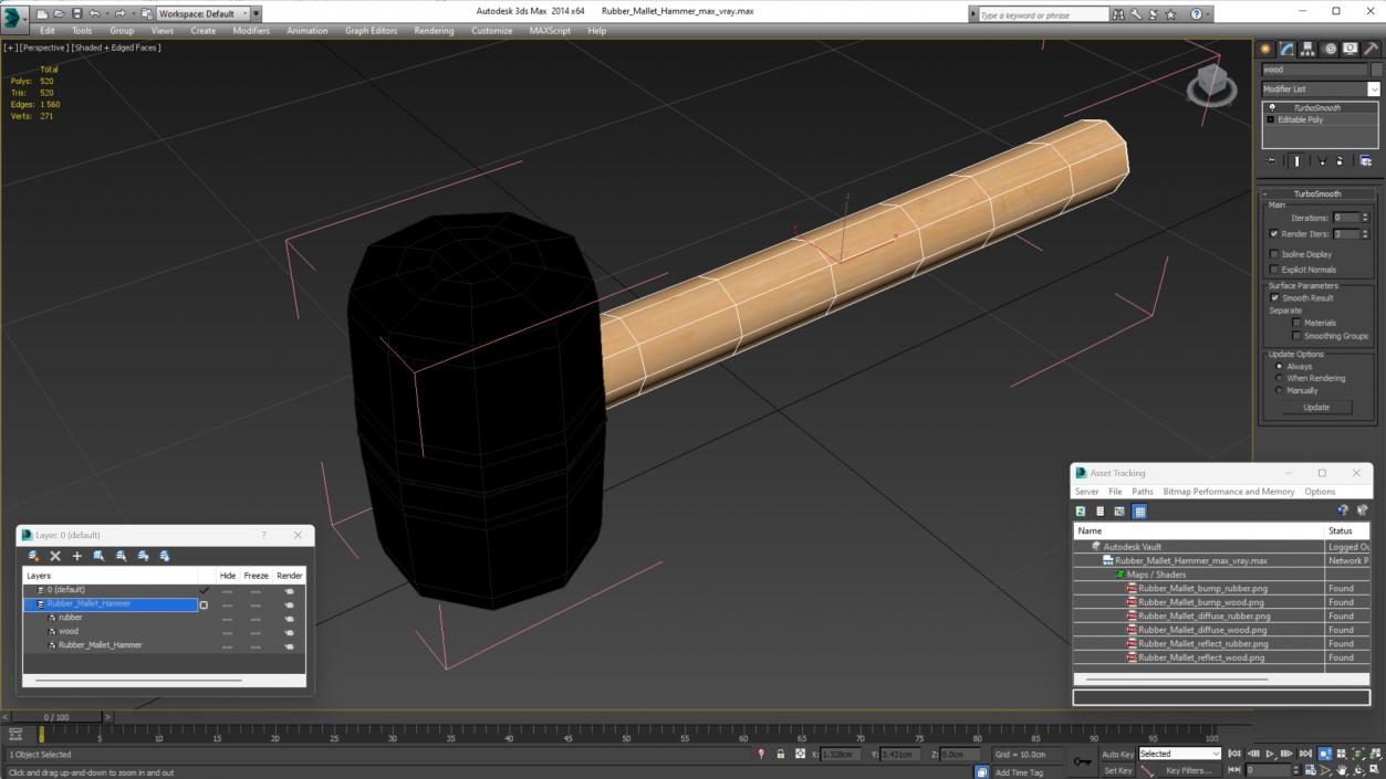 3D model Rubber Mallet Hammer