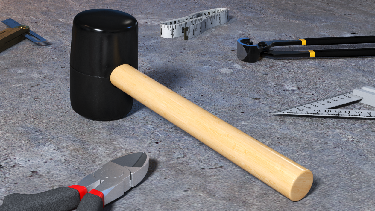 3D model Rubber Mallet Hammer