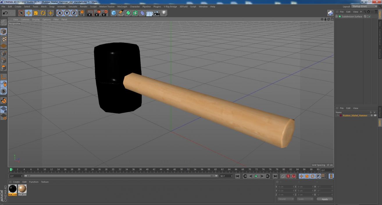 3D model Rubber Mallet Hammer