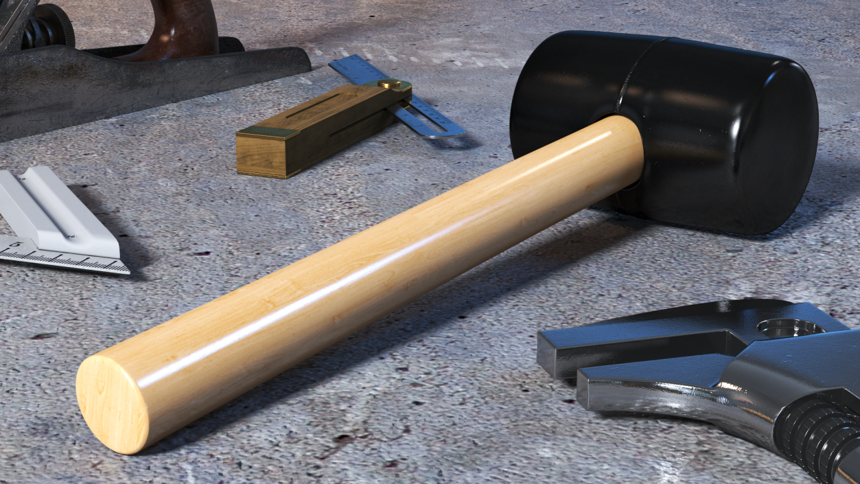 3D model Rubber Mallet Hammer