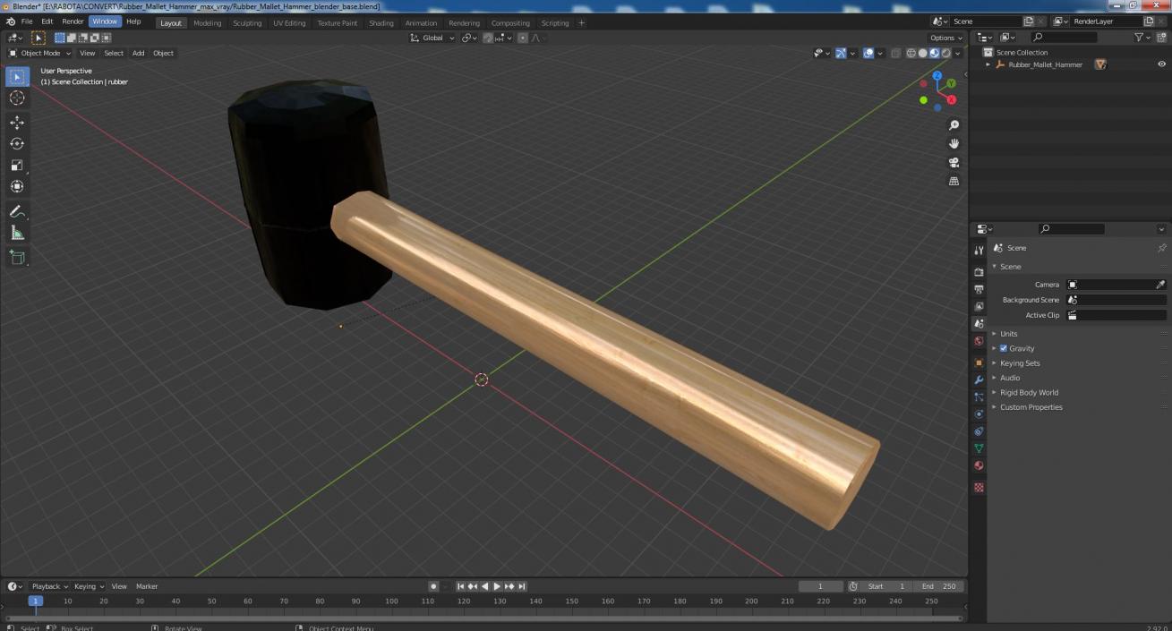 3D model Rubber Mallet Hammer