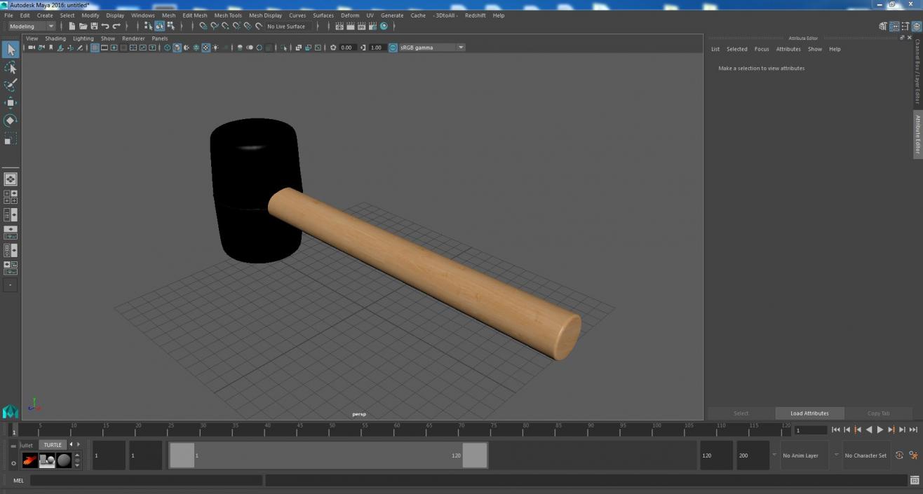 3D model Rubber Mallet Hammer