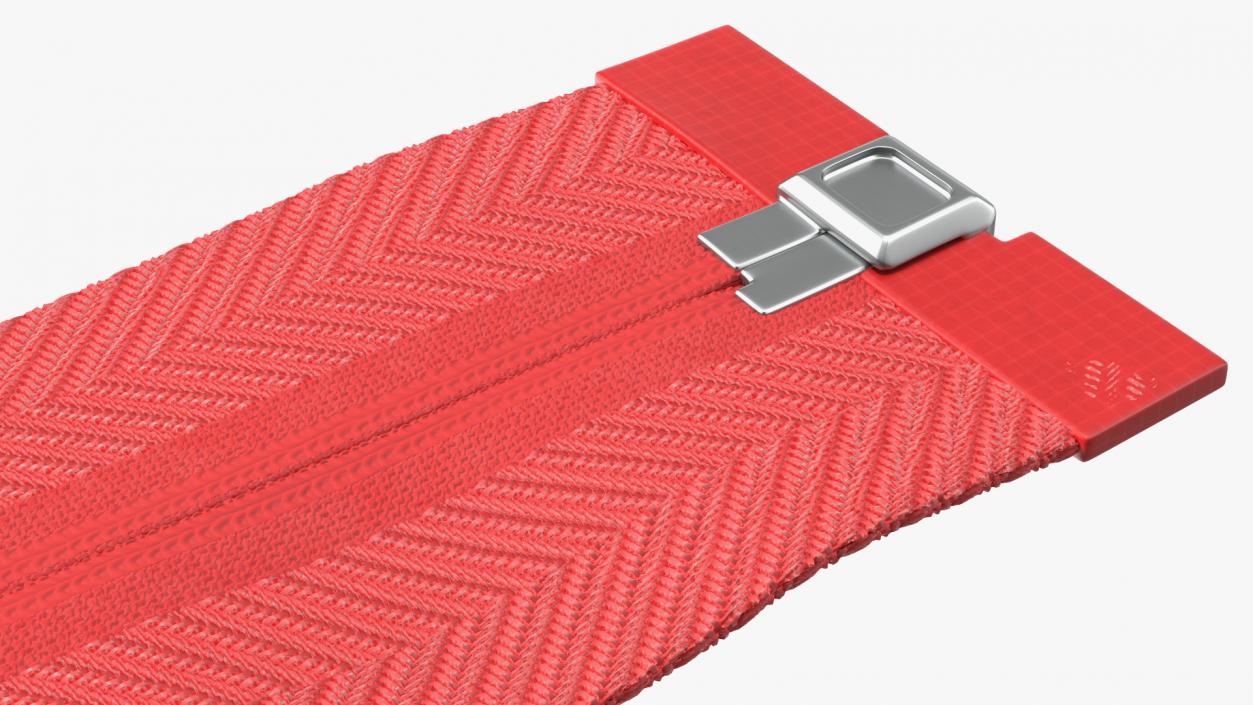 Nylon Coil Separating Zipper with Slider Red 3D model